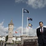 Photo of David Reed MP on Exmouth sea front.